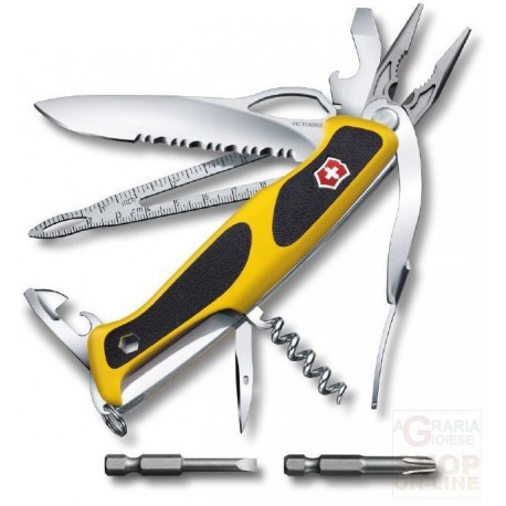 VICTORINOX WENGER RANGERGRIP BOATSMAN GUANCIALI GIALLE NERE MM.