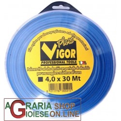 VIGOR FILO PER DECESPUGLIATORE QUADRATO IN NYLON CON POLVERE DI