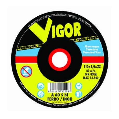 VIGOR MOLE ABRASIVE PER FERRO CON DEPRESSO CM. 230X6,4X22