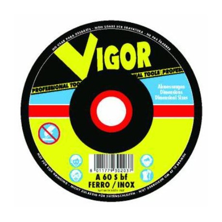 VIGOR MOLE ABRASIVE SPECIAL ACCIAIO-INOX PIANE 115X1,6X22