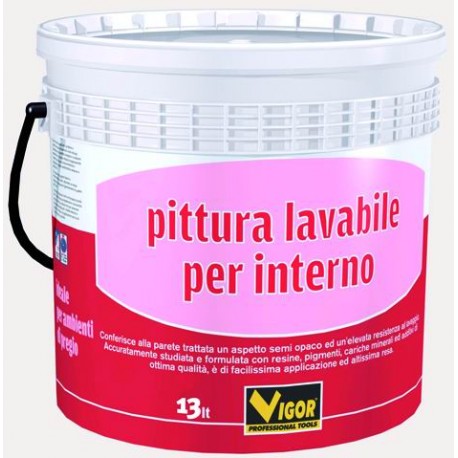 VIGOR PITTURA MURALE LAVABILE PER INTERNO BIANCO LT. 13