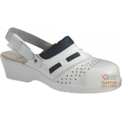 ZOCCOLO DONNA IN PELLE CON CINTURINO  COLORE BIANCO  TG  35 41