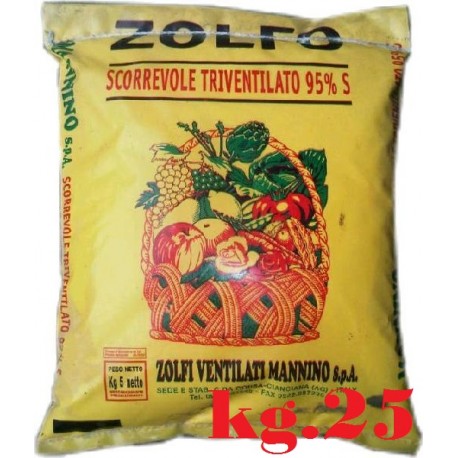 ZOLFO GIALLO SCORREVOLE TRIVENTILATO 95% KG. 25