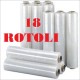 18 ROTOLI PELLICOLA ESTENSIBILE FILM CM. 50X300ML TRASPARENTE