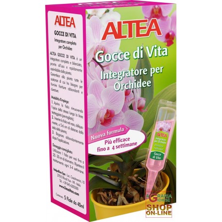 ALTEA GOCCE DI VITA ORCHIDEE INTEGRATORE COMPLETO PRONTO ALL USO PER TUTTI I TIPI DI ORCHIDEE 200 ml