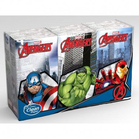 AVENGERS FAZZOLETTI 6 PACCHI DA 9 FAZZOLETTI 4 VELI BAMBINI