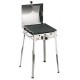 BARBECUE A GAS CON PIASTRA IN GHISA FERRABOLI MODELLO MONO INOX CON COPERCHIO cm. 52x48x78h.