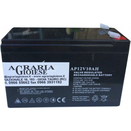 BATTERIA PER POMPA RICARICABILE 12 VOLT 10Ah