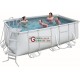 BESTWAY 56241 PISCINA CON TELAIO POMPA FILTRANTE E SCALA CM. 412x201x122h.