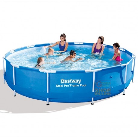 BESTWAY 56415 PISCINA CON TELAIO SENZA POMPA FILTRANTE STEEL FRAME CM.366x76h.