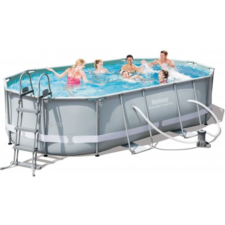 BESTWAY 56448 PISCINA CON TELAIO IN METALLO TRATTATO COMPLETA CM. 488x305x107h.