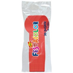 BIBO 20 CUCCHIAI IN PLASTICA ROSSA FESTACOLOR