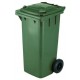 BIDONE NETTEZZA URBANA QUADRATO CON RUOTE LT. 120 VERDE