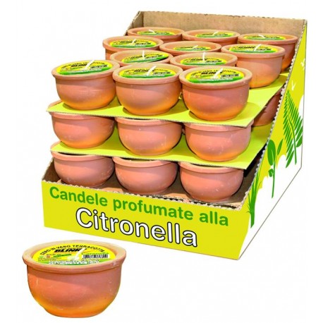 BLINKY CERO CITRONELLA VASO IN TERRACOTTA CM. 9x4,5h.