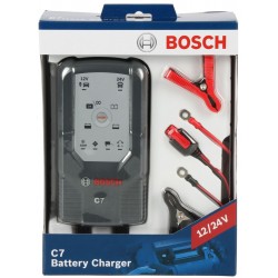 BOSCH C7 CARICABATTERIA PER BATTERIE AUTO E MOTO 12V 24V