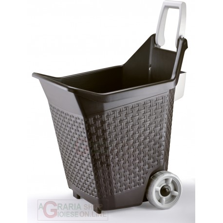 Carrello multiuso per giardino Bama Kart cacao 76 lt. ideale anche come portalegna cm. 59x50x72h