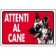 CARTELLO SEGNALE ATTENTI AL CANE CM. 300X200