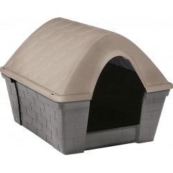 Cuccia per cani in plastica resistente Casa Felice Media Tortora chiaro cm. 82x68x62h.