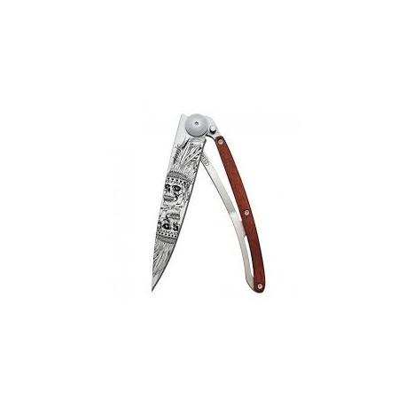 DEEJO WOOD TATOO 37G PADAUK LUCKY SKULL COLTELLO CHIUDIBILE CM. 20,5