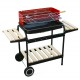 ENRICO COVERI BARBECUE A CARBONE PROFESSIONALE CON RIPIANI IN LEGNO E RUOTE cm. 105x45x85h.