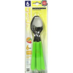 BONOMI SET CUCCHIAI DA TAVOLA 6 PEZZI IN ACCIAIO INOX MANICO VERDE