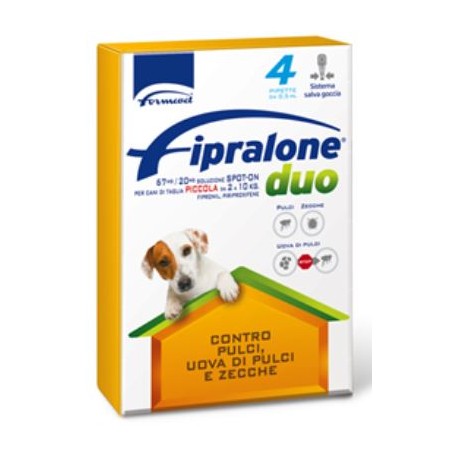 FIPRALONE DUO SPOT ON GATTO ANTIPARASSITARIO PER CANI PICCOLI DA KG. 2 A 10 PZ. 4