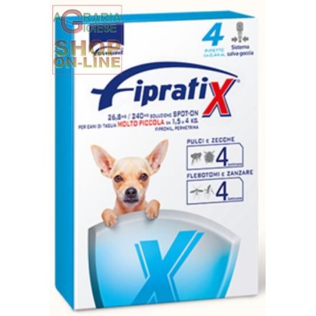 FIPRATIX SPOT-ONE ANTIPARASSITARIO PER CANI DI TAGLIA MOLTO PICCOLA DA KG. 1,5 A 4 PZ. 4