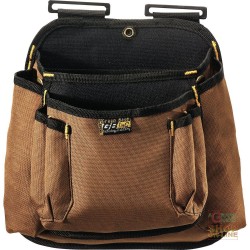 BORSA CARPENTIERE 2 TASCHE IN TESSUTO CANVAS COLORE MARRONE