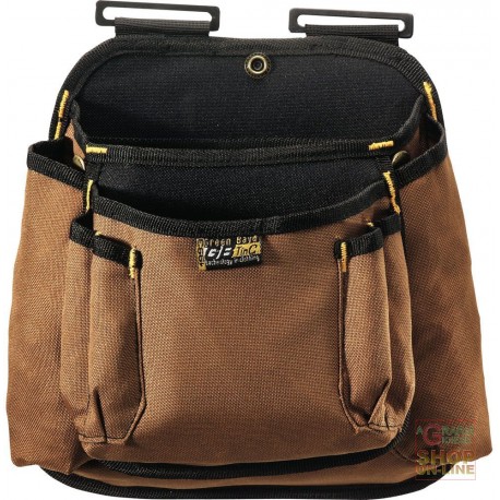 BORSA CARPENTIERE 2 TASCHE IN TESSUTO CANVAS COLORE MARRONE