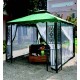 GAZEBO IN FILO MT.3X3 DECORATO VERDE STRUTTURA IN METALLO