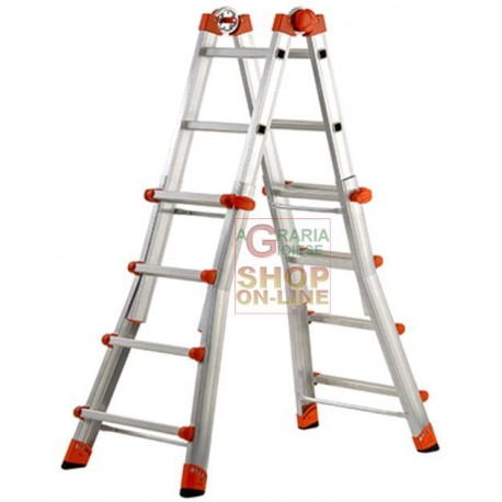 GIERRE PEPPINA SCALA TELESCOPICA ALLUNGABILE  SUPER EN131 KG. 150 4+5 GRADINI