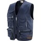 GILET 65% POLIESTERE 35% COTONE MULTITASCHE  CON PORTABADGE  COLORE BLU GRIGIO  TG  M XXL