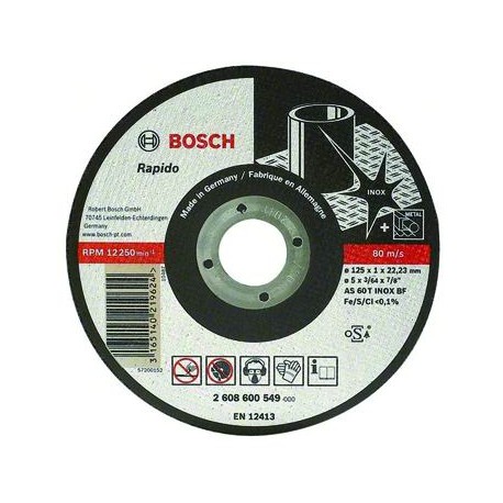 BOSCH MOLE MOLE ABRASIVE ACCIAIO-INOX 115X1X22