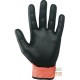 GUANTI IN NYLON  PALMO RICOPERTO IN NITRILE POLIURETANO CHIUSURA CON VELCRO  COLORE ARANCIO NERO