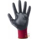 GUANTI IN NYLON CALIBRO 18 RICOPERTI IN SCHIUMA DI NITRILE NERA  COLORE BORDEAUX  TG  8 9 10