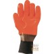 GUANTO IN PVC IMBOTTITO COLORE ARANCIO POLSO MAGLIA  TG  9 5