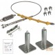 KIT LINEA VITA AUTOMONTANTE CON 2 PALI ALTEZZA 350 MM  CAVO ASSEMBLATO LUNGO 15 MT  AMMORTIZZATORE