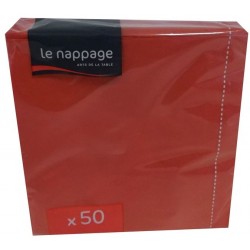 LE NAPPAGE TOVAGLIOLI 33x33 2 VELI 50 PEZZI COLORE ROSSO FESTA