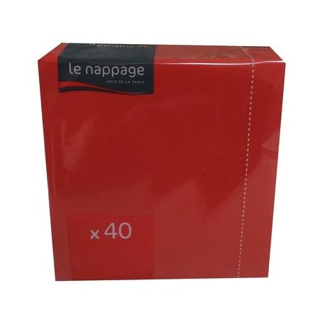 LE NAPPAGE TOVAGLIOLI 38x38 2 VELI 40 PEZZI COLORE ROSSO FESTA