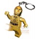 LEGO STAR WARS C-3PO FORMATO TORCIA PORTACHIAVI CON CATENELLA E ANELLO