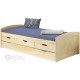 LETTO CON CASSETTI CONTENITORE E SECONDO LETTO INFERIORE AD ESTRAZIONE CM. 98x195x63H COLORE LEGNO