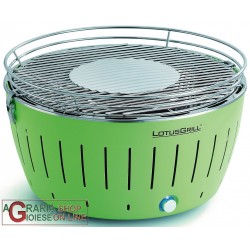 LOTUSGRILL LOTUS GRILL XL BARBECUE DA TAVOLO PORTATILE PER ESTERNO GRANDE CON CAVO USB VERDE