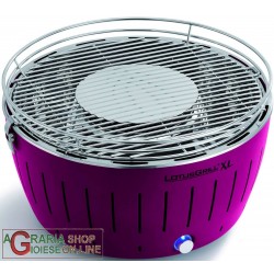 LOTUSGRILL LOTUS GRILL XL BARBECUE DA TAVOLO PORTATILE PER ESTERNO GRANDE CON CAVO USB VIOLA