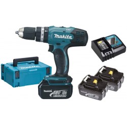 MAKITA SUPERKIT TRAPANO A PERCUSSIONE CON 3 BATTERIE 18VP 3Ah DHP453RF3J