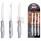 MAX SET 3 COLTELLI BISTECCA INOXIDABILI