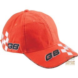 CAPPELLINO 100% COTONE CON VISIERA LOGO GB TINC RACE  COLORE ARANCIO