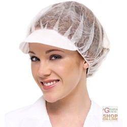 CAPPELLO IN PLP CON VISIERA  CONF  DA 100 PZ  COLORE BIANCO