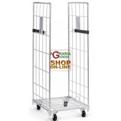 CARRELLO CON 2 SPONDE ZINCATO ROLL CONTAINER CM. 80x71x180h