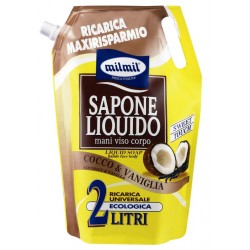 MIL MIL SAPONE LIQUIDO MANI RICARICA BUSTA COCCO E VANIGLIA lt. 2