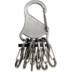 Nite Ize KeyRack Steel Moschettone con Portachiavi inox con 6 S-biner in Acciaio CM. 7,8x3,9x1,2